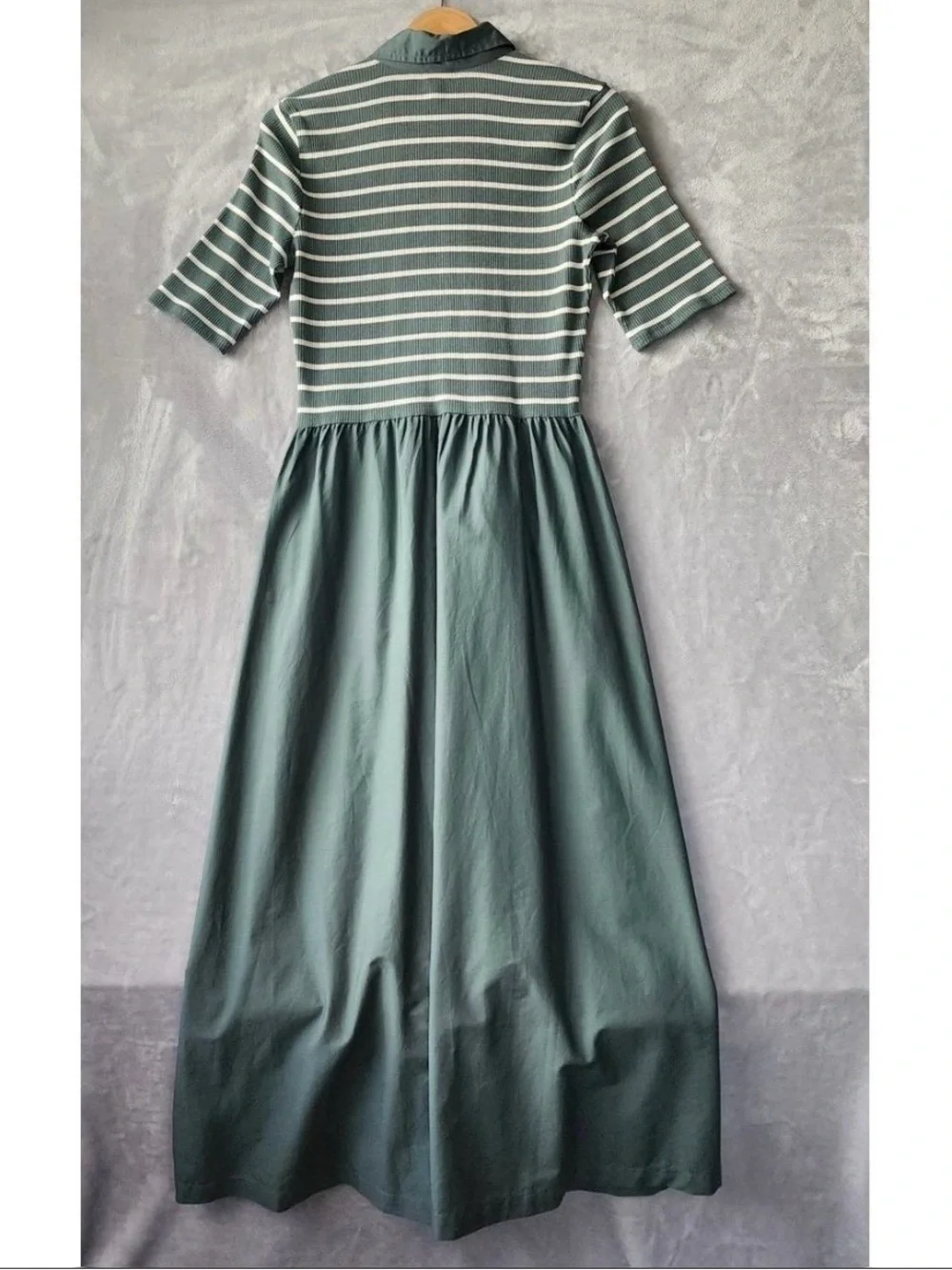 Women’s M J. Crew Green Striped Polo Maxi Dress